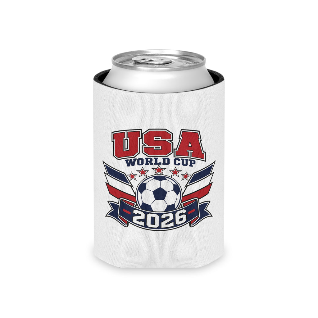 USA World Cup 2026 Can Cooler - Soccer Team Red White Blue Koozie