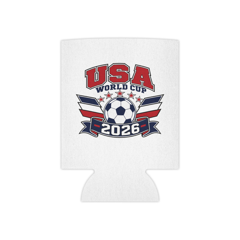 USA World Cup 2026 Can Cooler - Soccer Team Red White Blue Koozie