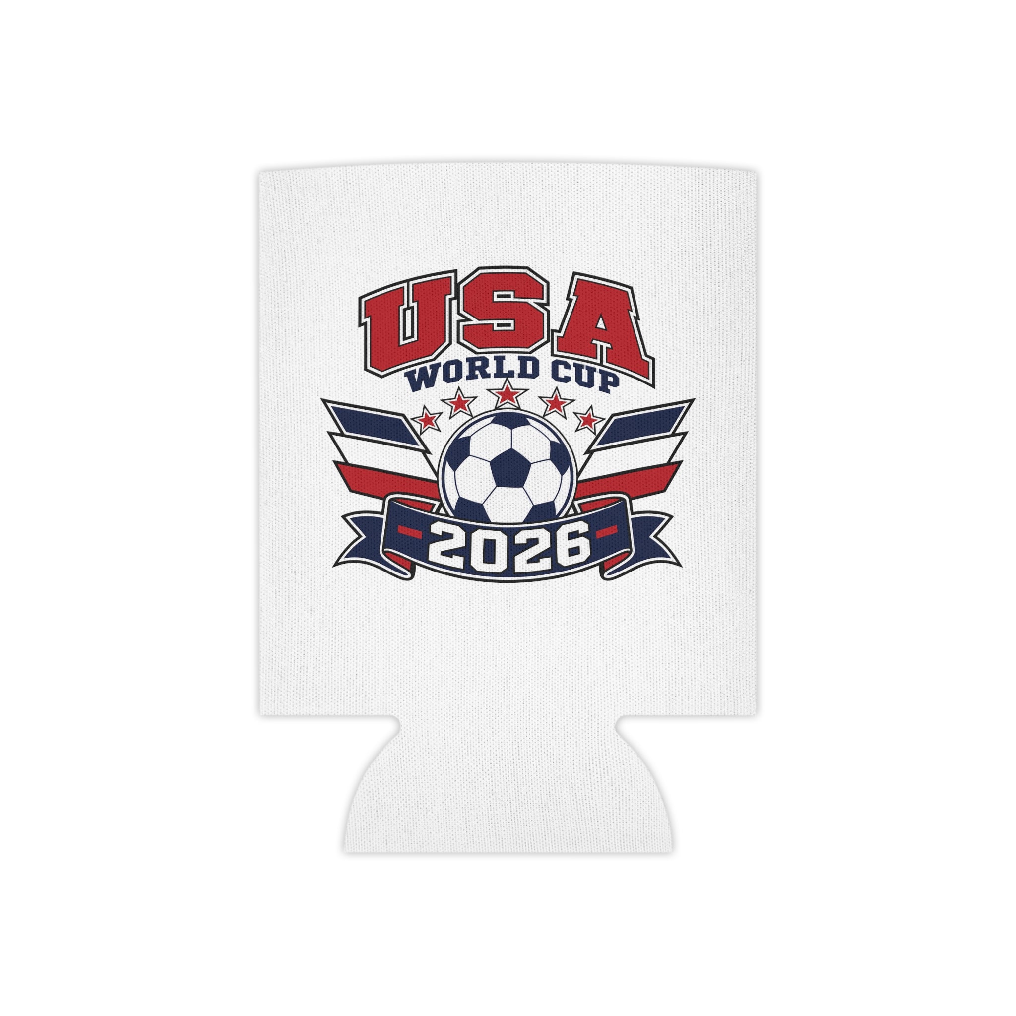 USA World Cup 2026 Can Cooler - Soccer Team Red White Blue Koozie