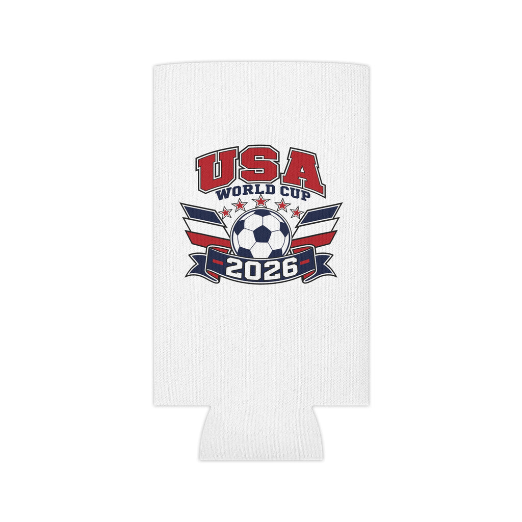 USA World Cup 2026 Can Cooler - Soccer Team Red White Blue Koozie