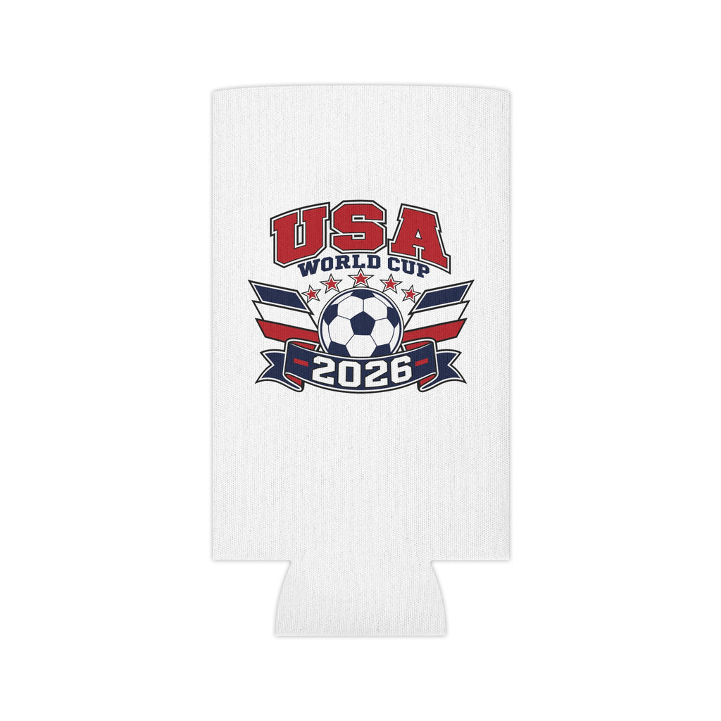 USA World Cup 2026 Can Cooler - Soccer Team Red White Blue Koozie